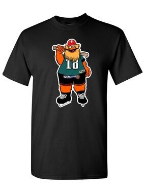 Black Short Sleeve Tee featuring Gritty  Repping all 4 major Philly Sports Teams